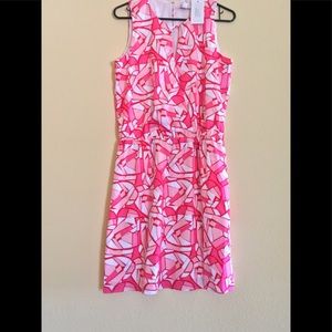 Pink bailey dress with heart pattern